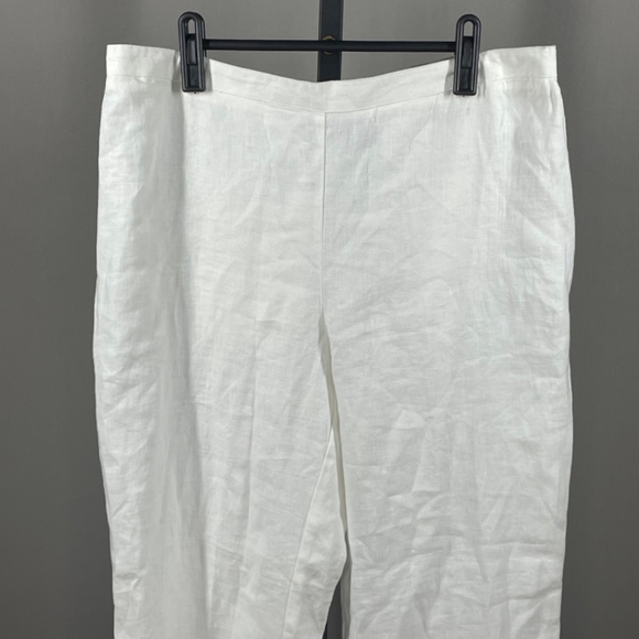 NEW Chicos Pants Womens Small white linen wide leg pull on casual classic - Picture 2 of 11